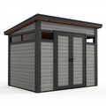 Abri de jardin 300 x 250 x 240 cm gris anthracite en composite avec double porte moderne